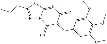 5-imino-2-propyl-6-(3,4,5-trimethoxybenzylidene)-5,6-dihydro-7H-[1,3,4]thiadiazolo[3,2-a]pyrimidin-7-one,354794-14-2,结构式