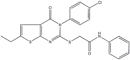 2-{[3-(4-chlorophenyl)-6-ethyl-4-oxo-3,4-dihydrothieno[2,3-d]pyrimidin-2-yl]sulfanyl}-N-phenylacetamide|