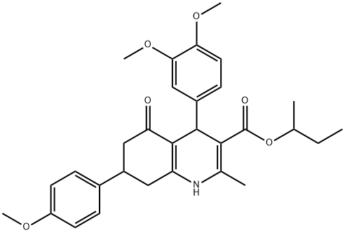 354815-78-4 sec-butyl 4-(3,4-dimethoxyphenyl)-7-(4-methoxyphenyl)-2-methyl-5-oxo-1,4,5,6,7,8-hexahydro-3-quinolinecarboxylate