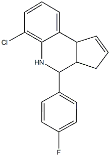 6-chloro-4-(4-fluorophenyl)-3a,4,5,9b-tetrahydro-3H-cyclopenta[c]quinoline 化学構造式