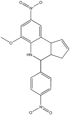 8-nitro-4-{4-nitrophenyl}-6-methoxy-3a,4,5,9b-tetrahydro-3H-cyclopenta[c]quinoline 化学構造式