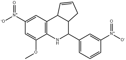 8-nitro-4-{3-nitrophenyl}-6-methoxy-3a,4,5,9b-tetrahydro-3H-cyclopenta[c]quinoline 化学構造式