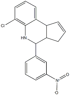 6-chloro-4-{3-nitrophenyl}-3a,4,5,9b-tetrahydro-3H-cyclopenta[c]quinoline 结构式