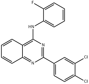 N-[2-(3,4-dichlorophenyl)-4-quinazolinyl]-N-(2-fluorophenyl)amine 化学構造式