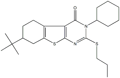 7-tert-butyl-3-cyclohexyl-2-(propylsulfanyl)-5,6,7,8-tetrahydro[1]benzothieno[2,3-d]pyrimidin-4(3H)-one|