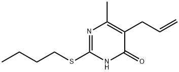 5-allyl-2-(butylsulfanyl)-6-methyl-4-pyrimidinol 化学構造式