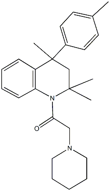 2,2,4-trimethyl-4-(4-methylphenyl)-1-(1-piperidinylacetyl)-1,2,3,4-tetrahydroquinoline 结构式