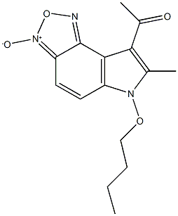 1-(6-butoxy-7-methyl-3-oxido-6H-[1,2,5]oxadiazolo[3,4-e]indol-8-yl)ethanone Structure