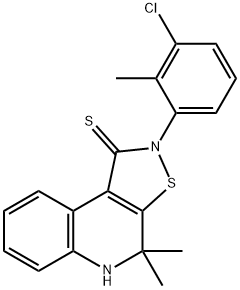 2-(3-chloro-2-methylphenyl)-4,4-dimethyl-4,5-dihydroisothiazolo[5,4-c]quinoline-1(2H)-thione,354994-00-6,结构式