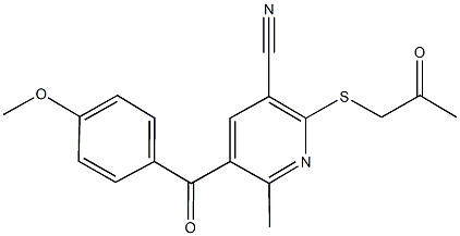 5-(4-methoxybenzoyl)-6-methyl-2-[(2-oxopropyl)sulfanyl]nicotinonitrile Structure