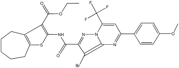 354994-38-0 ethyl 2-({[3-bromo-5-(4-methoxyphenyl)-7-(trifluoromethyl)pyrazolo[1,5-a]pyrimidin-2-yl]carbonyl}amino)-5,6,7,8-tetrahydro-4H-cyclohepta[b]thiophene-3-carboxylate