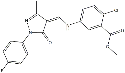 methyl 2-chloro-5-({[1-(4-fluorophenyl)-3-methyl-5-oxo-1,5-dihydro-4H-pyrazol-4-ylidene]methyl}amino)benzoate Structure