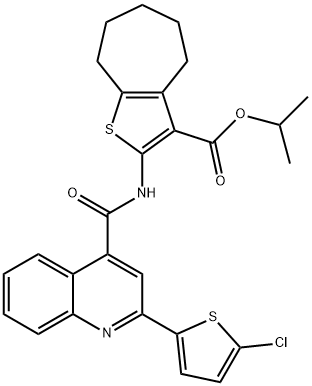 354994-57-3 isopropyl 2-({[2-(5-chloro-2-thienyl)-4-quinolinyl]carbonyl}amino)-5,6,7,8-tetrahydro-4H-cyclohepta[b]thiophene-3-carboxylate