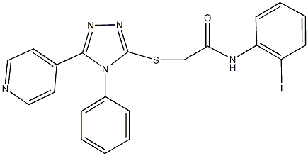 N-(2-iodophenyl)-2-{[4-phenyl-5-(4-pyridinyl)-4H-1,2,4-triazol-3-yl]sulfanyl}acetamide Structure
