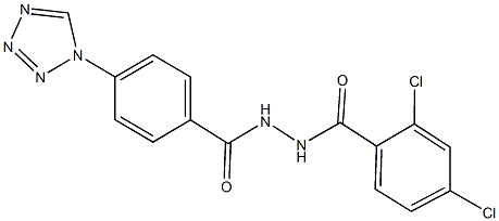 N'-(2,4-dichlorobenzoyl)-4-(1H-tetraazol-1-yl)benzohydrazide 化学構造式