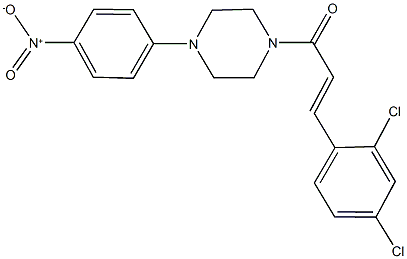 1-[3-(2,4-dichlorophenyl)acryloyl]-4-{4-nitrophenyl}piperazine Struktur