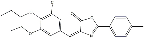 4-(3-chloro-5-ethoxy-4-propoxybenzylidene)-2-(4-methylphenyl)-1,3-oxazol-5(4H)-one 化学構造式