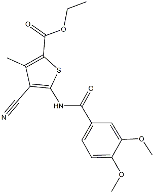 ethyl 4-cyano-5-[(3,4-dimethoxybenzoyl)amino]-3-methyl-2-thiophenecarboxylate Structure