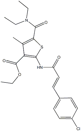 ethyl 2-{[3-(4-chlorophenyl)acryloyl]amino}-5-[(diethylamino)carbonyl]-4-methyl-3-thiophenecarboxylate|