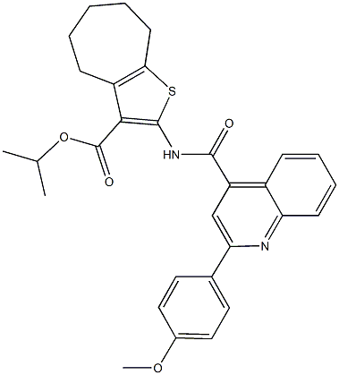 isopropyl 2-({[2-(4-methoxyphenyl)-4-quinolinyl]carbonyl}amino)-5,6,7,8-tetrahydro-4H-cyclohepta[b]thiophene-3-carboxylate Structure