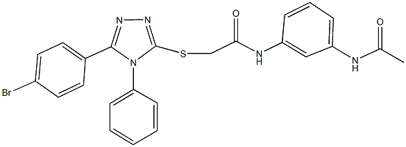 N-[3-(acetylamino)phenyl]-2-{[5-(4-bromophenyl)-4-phenyl-4H-1,2,4-triazol-3-yl]sulfanyl}acetamide Struktur