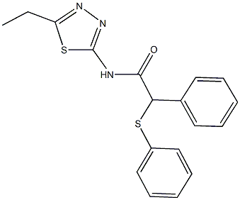 N-(5-ethyl-1,3,4-thiadiazol-2-yl)-2-phenyl-2-(phenylsulfanyl)acetamide Structure