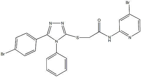 2-{[5-(4-bromophenyl)-4-phenyl-4H-1,2,4-triazol-3-yl]sulfanyl}-N-(4-bromo-2-pyridinyl)acetamide Structure