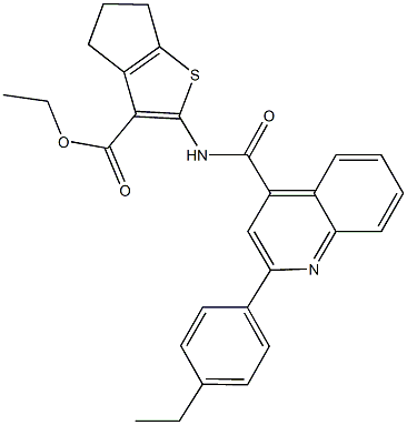 ethyl 2-({[2-(4-ethylphenyl)-4-quinolinyl]carbonyl}amino)-5,6-dihydro-4H-cyclopenta[b]thiophene-3-carboxylate Structure