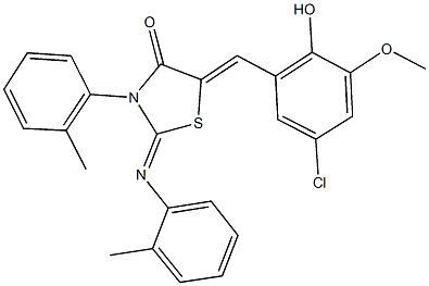 354996-17-1 5-(5-chloro-2-hydroxy-3-methoxybenzylidene)-3-(2-methylphenyl)-2-[(2-methylphenyl)imino]-1,3-thiazolidin-4-one