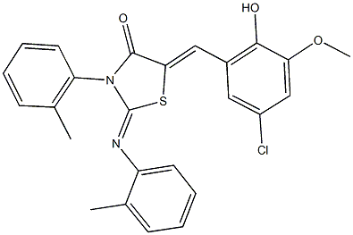 5-(5-chloro-2-hydroxy-3-methoxybenzylidene)-3-(2-methylphenyl)-2-[(2-methylphenyl)imino]-1,3-thiazolidin-4-one|