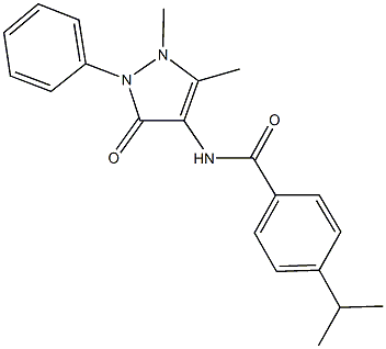 N-(1,5-dimethyl-3-oxo-2-phenyl-2,3-dihydro-1H-pyrazol-4-yl)-4-isopropylbenzamide,354996-18-2,结构式