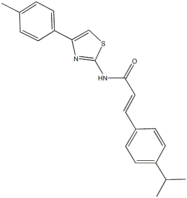 3-(4-isopropylphenyl)-N-[4-(4-methylphenyl)-1,3-thiazol-2-yl]acrylamide Structure