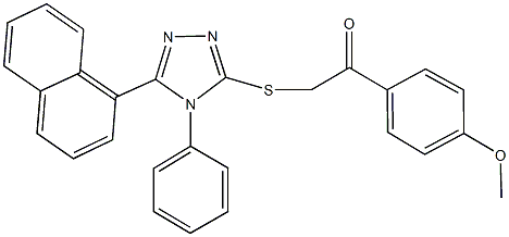 1-(4-methoxyphenyl)-2-{[5-(1-naphthyl)-4-phenyl-4H-1,2,4-triazol-3-yl]sulfanyl}ethanone 化学構造式
