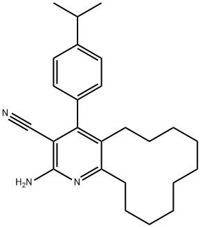 2-amino-4-(4-isopropylphenyl)-5,6,7,8,9,10,11,12,13,14-decahydrocyclododeca[b]pyridine-3-carbonitrile,354996-58-0,结构式