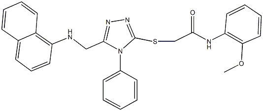 N-(2-methoxyphenyl)-2-({5-[(1-naphthylamino)methyl]-4-phenyl-4H-1,2,4-triazol-3-yl}sulfanyl)acetamide Structure