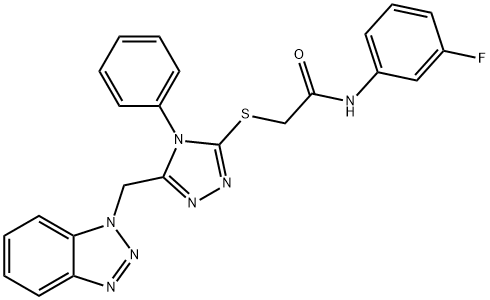 2-{[5-(1H-1,2,3-benzotriazol-1-ylmethyl)-4-phenyl-4H-1,2,4-triazol-3-yl]sulfanyl}-N-(3-fluorophenyl)acetamide Structure