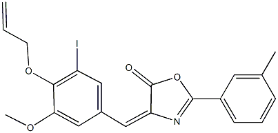 4-[4-(allyloxy)-3-iodo-5-methoxybenzylidene]-2-(3-methylphenyl)-1,3-oxazol-5(4H)-one 结构式