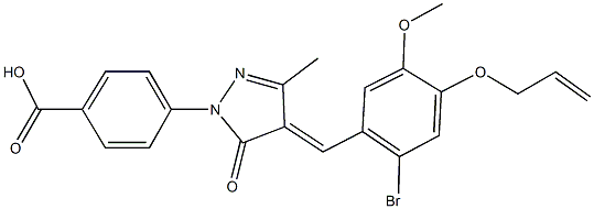 4-{4-[4-(allyloxy)-2-bromo-5-methoxybenzylidene]-3-methyl-5-oxo-4,5-dihydro-1H-pyrazol-1-yl}benzoic acid Structure