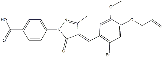 4-{4-[4-(allyloxy)-2-bromo-5-methoxybenzylidene]-3-methyl-5-oxo-4,5-dihydro-1H-pyrazol-1-yl}benzoic acid Struktur