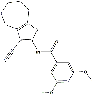 N-(3-cyano-5,6,7,8-tetrahydro-4H-cyclohepta[b]thien-2-yl)-3,5-dimethoxybenzamide Structure