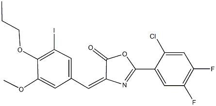 2-(2-chloro-4,5-difluorophenyl)-4-(3-iodo-5-methoxy-4-propoxybenzylidene)-1,3-oxazol-5(4H)-one,354997-34-5,结构式