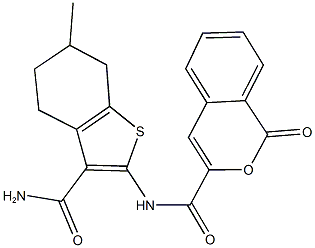 N-[3-(aminocarbonyl)-6-methyl-4,5,6,7-tetrahydro-1-benzothien-2-yl]-1-oxo-1H-isochromene-3-carboxamide|