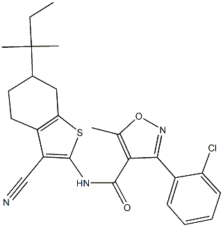 354997-68-5 3-(2-chlorophenyl)-N-(3-cyano-6-tert-pentyl-4,5,6,7-tetrahydro-1-benzothien-2-yl)-5-methyl-4-isoxazolecarboxamide