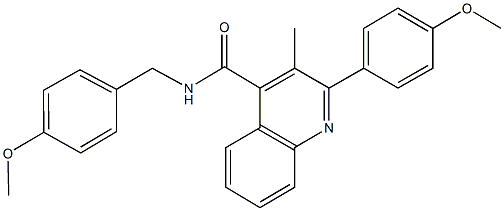 N-(4-methoxybenzyl)-2-(4-methoxyphenyl)-3-methyl-4-quinolinecarboxamide Structure