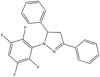 3,5-diphenyl-1-(2,3,5,6-tetrafluorophenyl)-4,5-dihydro-1H-pyrazole 结构式