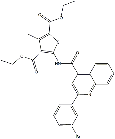 355000-25-8 diethyl 5-({[2-(3-bromophenyl)-4-quinolinyl]carbonyl}amino)-3-methyl-2,4-thiophenedicarboxylate