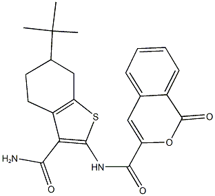 355000-33-8 N-[3-(aminocarbonyl)-6-tert-butyl-4,5,6,7-tetrahydro-1-benzothien-2-yl]-1-oxo-1H-isochromene-3-carboxamide