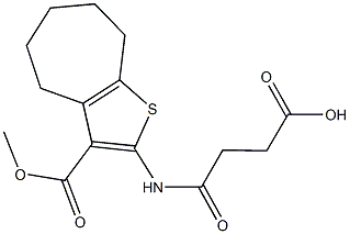 4-{[3-(methoxycarbonyl)-5,6,7,8-tetrahydro-4H-cyclohepta[b]thien-2-yl]amino}-4-oxobutanoic acid Structure