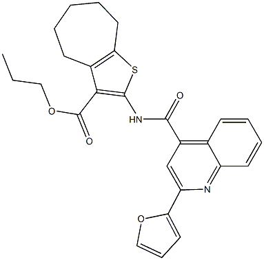 propyl 2-({[2-(2-furyl)-4-quinolinyl]carbonyl}amino)-5,6,7,8-tetrahydro-4H-cyclohepta[b]thiophene-3-carboxylate|