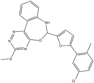 355000-93-0 6-[5-(5-chloro-2-methylphenyl)-2-furyl]-3-(methylsulfanyl)-6,7-dihydro[1,2,4]triazino[5,6-d][3,1]benzoxazepine